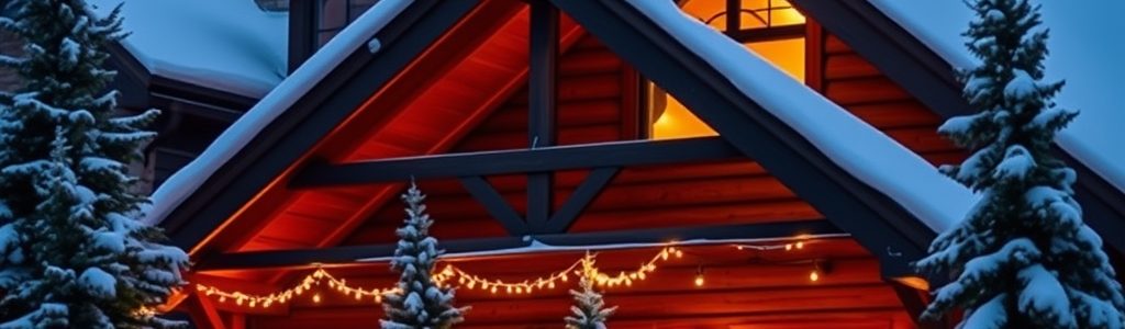 Timber lodge vacation rental in Whitefish, Montana under winter snow